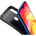 Xiaomi Redmi Note 7 Kılıf Silikon Parmak İzi Bırakmayan Karbon Soft Negro Kapak - Siyah