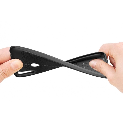 Xiaomi Redmi Note 7 Kılıf Deri Görünümlü Lüks Parmak İzi Bırakmaz Niss Silikon Kapak - Lacivert