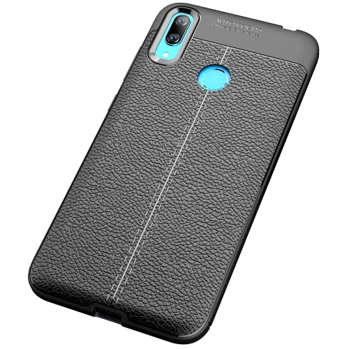 Xiaomi Redmi Note 7 Kılıf Deri Görünümlü Lüks Parmak İzi Bırakmaz Niss Silikon Kapak - Lacivert