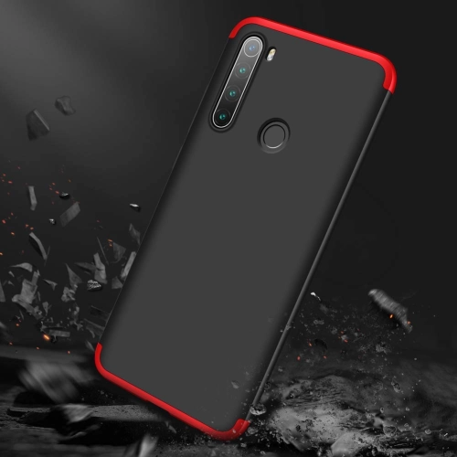 Xiaomi Redmi Note 8 Kılıf 3 Parçalı 360 Tam Korumalı Rubber AYS Kapak  - Siyah