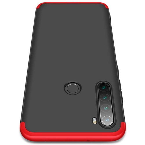 Xiaomi Redmi Note 8 Kılıf 3 Parçalı 360 Tam Korumalı Rubber AYS Kapak - Siyah