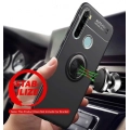 Xiaomi Redmi Note 8 Kılıf Renkli Silikon Yüzüklü Standlı Auto Focus Ravel Kapak - Kırmızı - Siyah