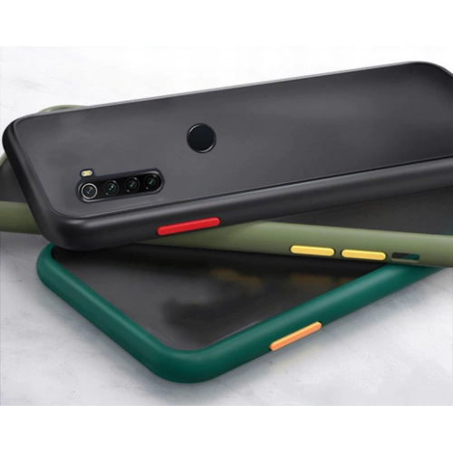 Xiaomi Redmi Note 8 Kılıf Exlusive Arkası Mat Tam Koruma Darbe Emici - Siyah