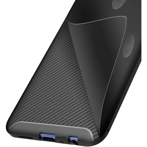 Xiaomi Redmi Note 8 Kılıf Silikon Parmak İzi Bırakmayan Karbon Soft Negro Kapak - Siyah