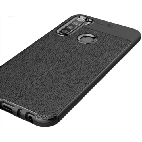 Xiaomi Redmi Note 8 Kılıf Deri Görünümlü Lüks Parmak İzi Bırakmaz Niss Silikon Kapak - Lacivert