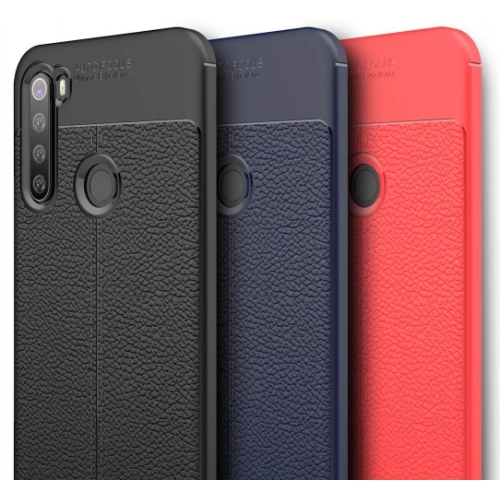 Xiaomi Redmi Note 8 Kılıf Deri Görünümlü Lüks Parmak İzi Bırakmaz Niss Silikon Kapak - Lacivert