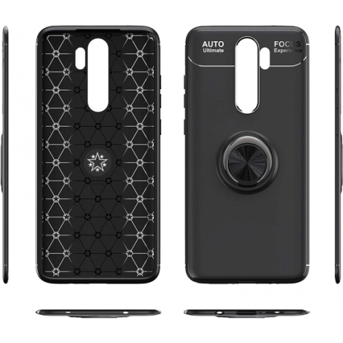 Xiaomi Redmi Note 8 Pro Kılıf Renkli Silikon Yüzüklü Standlı Auto Focus Ravel Kapak - Mavi