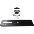 Xiaomi Redmi Note 8 Pro Kılıf Renkli Silikon Yüzüklü Standlı Auto Focus Ravel Kapak - Kırmızı - Siyah