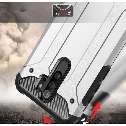 Xiaomi Redmi Note 8 Pro Kılıf Zırhlı Tank Crash Silikon Kapak - Kırmızı