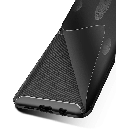 Xiaomi Redmi Note 8 Pro Kılıf Silikon Parmak İzi Bırakmayan Karbon Soft Negro Kapak - Siyah