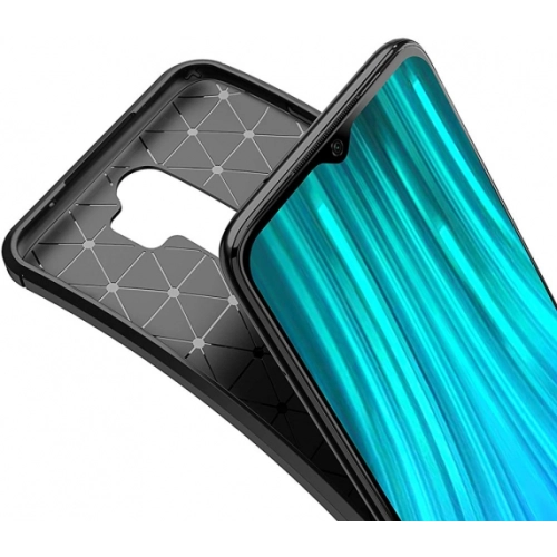 Xiaomi Redmi Note 8 Pro Kılıf Silikon Parmak İzi Bırakmayan Karbon Soft Negro Kapak - Lacivert