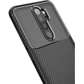 Xiaomi Redmi Note 8 Pro Kılıf Silikon Parmak İzi Bırakmayan Karbon Soft Negro Kapak - Siyah