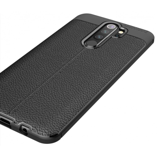 Xiaomi Redmi Note 8 Pro Kılıf Deri Görünümlü Lüks Parmak İzi Bırakmaz Niss Silikon Kapak - Lacivert