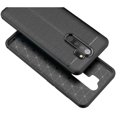 Xiaomi Redmi Note 8 Pro Kılıf Deri Görünümlü Lüks Parmak İzi Bırakmaz Niss Silikon Kapak - Siyah