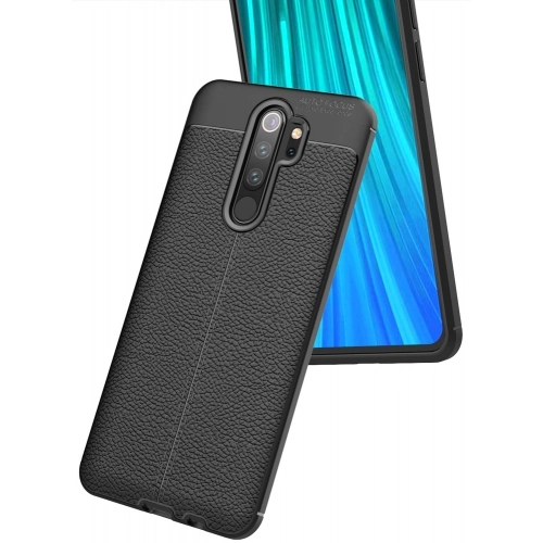 Xiaomi Redmi Note 8 Pro Kılıf Deri Görünümlü Lüks Parmak İzi Bırakmaz Niss Silikon Kapak - Lacivert