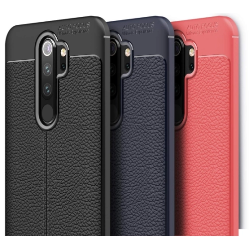 Xiaomi Redmi Note 8 Pro Kılıf Deri Görünümlü Lüks Parmak İzi Bırakmaz Niss Silikon Kapak - Lacivert