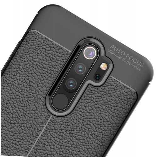 Xiaomi Redmi Note 8 Pro Kılıf Deri Görünümlü Lüks Parmak İzi Bırakmaz Niss Silikon Kapak - Siyah