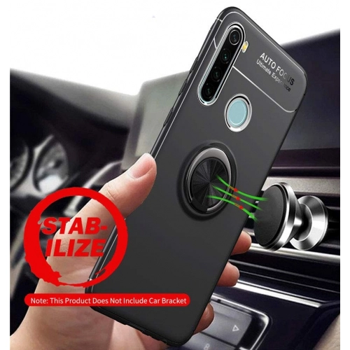 Xiaomi Redmi Note 8T Kılıf Renkli Silikon Yüzüklü Standlı Auto Focus Ravel Kapak - Rose Gold