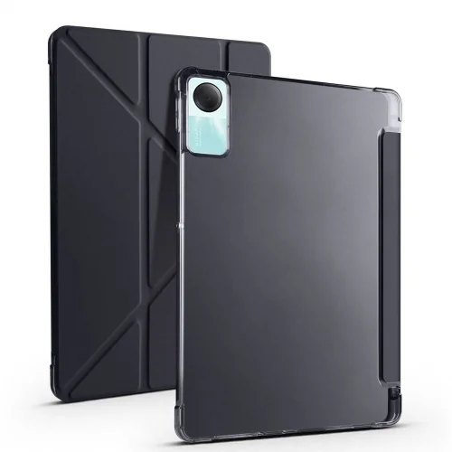Xiaomi Redmi Pad SE Kılıf Standlı Tri Folding Kalemlikli Silikon Smart Cover - Siyah