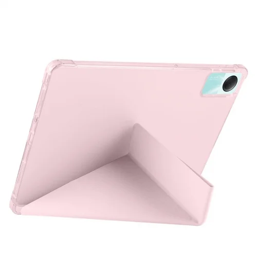 Xiaomi Redmi Pad SE Kılıf Standlı Tri Folding Kalemlikli Silikon Smart Cover - Rose Gold