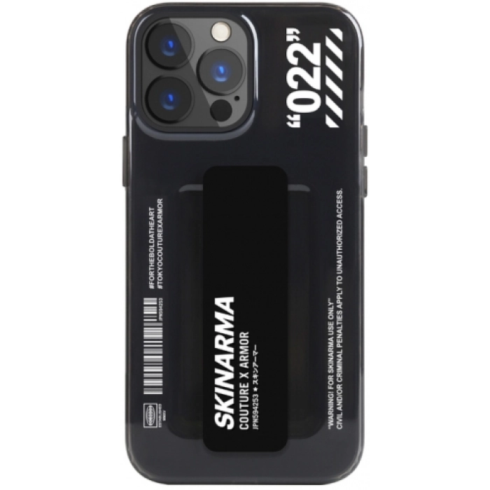 Apple iPhone 13 Pro (6.1) Uyumlu Kılıf SkinArma Şeffaf Desenli Standlı Kaze Kapak - Siyah