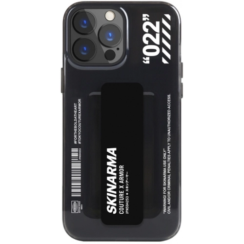 Apple iPhone 13 Pro Max (6.7) Uyumlu Kılıf SkinArma Şeffaf Desenli Standlı Kaze Kapak - Siyah