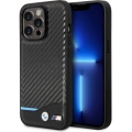 Apple iPhone 14 Pro (6.1) Uyumlu Kılıf BMW PU Deri Ve Karbon Dizayn Kapak - Siyah