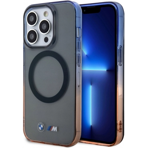 Apple iPhone 14 Pro Max (6.7) Uyumlu Kılıf BMW Magsafe Şarj Özellikli Transparan Renk Geçişli Dizayn Kapak - Gri