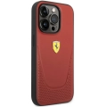 Apple iPhone 14 Pro Max (6.7) Uyumlu Kılıf Ferrari Deri Delikli Dizayn Kapak - Kırmızı