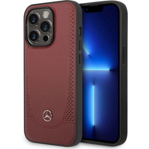 Apple iPhone 14 Pro Max (6.7) Uyumlu Kılıf Mercedes Benz Magsafe Şarj Özellikli Urban Deri Kapak - Kırmızı