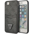Apple iPhone 8 Uyumlu Kılıf GUESS Çift Kart Bölmeli Kapak - Siyah