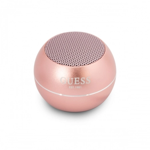 Mini Bluetooth Speaker GUESS Alüminyum Alaşım Gövde Tasarımlı Hoparlör Portable Pembe - Pembe
