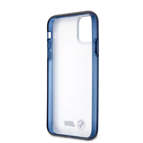 Apple iPhone 11 Uyumlu Kılıf BMW Buzlu Transparan Dizayn Kapak - Şeffaf-Mavi