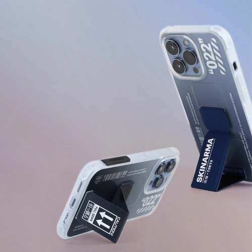 Apple iPhone 13 Pro (6.1) Uyumlu Kılıf SkinArma Standlı Şeffaf Tasarımlı Taihi Kobai Kapak - Siyah