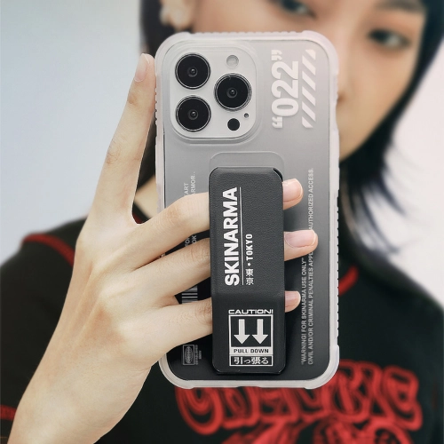 Apple iPhone 13 Pro (6.1) Uyumlu Kılıf SkinArma Standlı Şeffaf Tasarımlı Taihi Kobai Kapak - Siyah