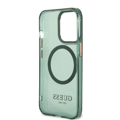 Apple iPhone 13 Pro Max (6.7) Uyumlu Kılıf GUESS Magsafe Şarj Özellikli Airbagli Dizayn Kapak - Yeşil
