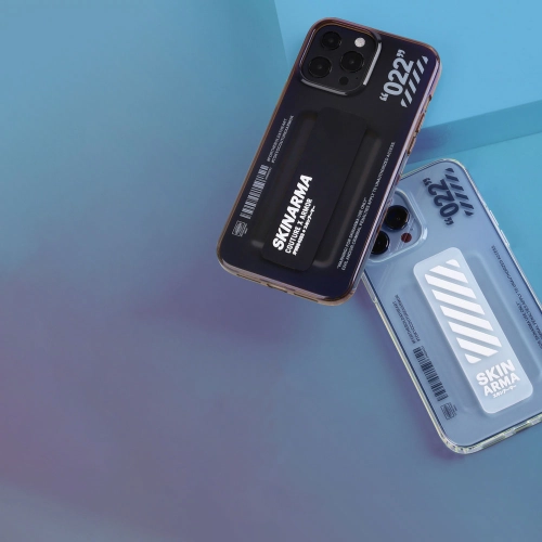 Apple iPhone 13 Pro Max (6.7) Uyumlu Kılıf SkinArma Şeffaf Desenli Standlı Kaze Kapak - Siyah