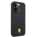 Apple iPhone 14 Pro (6.1) Uyumlu Kılıf Ferrari Magsafe Şarj Özellikli Deri Kenarları Damgalı Dizayn Kapak - Siyah