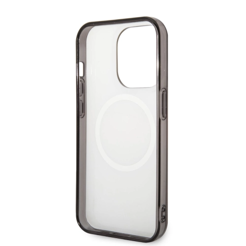 Apple iPhone 14 Pro (6.1) Uyumlu Kılıf Ferrari Magsafe Şarj Özellikli Yatay Çizgili Dizayn Kapak - Siyah