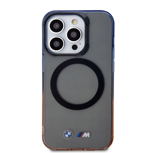 Apple iPhone 14 Pro Max (6.7) Uyumlu Kılıf BMW Magsafe Şarj Özellikli Transparan Renk Geçişli Dizayn Kapak - Gri