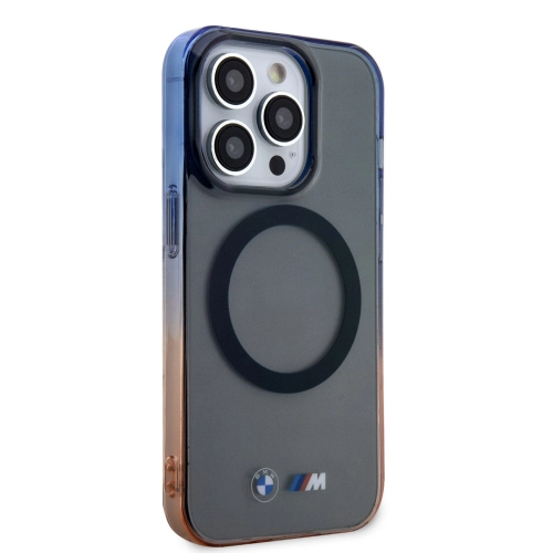 Apple iPhone 14 Pro Max (6.7) Uyumlu Kılıf BMW Magsafe Şarj Özellikli Transparan Renk Geçişli Dizayn Kapak - Gri