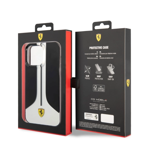 Apple iPhone 14 Pro Max (6.7) Uyumlu Kılıf Ferrari 296 Çizgili Dizayn Kapak - Siyah