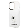 Apple iPhone 14 Pro Max (6.7) Uyumlu Kılıf Karl Lagerfeld Transparan Choupette Dizayn Kapak - Şeffaf