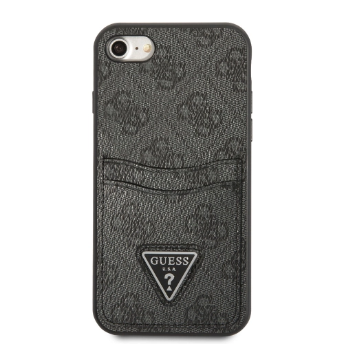 Apple iPhone 8 Uyumlu Kılıf GUESS Çift Kart Bölmeli Kapak - Siyah