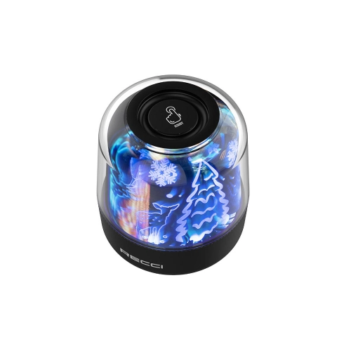 Recci RSK-W20 Magic Forest Serisi TF/AUX/USB Hi-Fi RGB Işıklı Wireless Bluetooth Hoparlör 1200mAh - Siyah