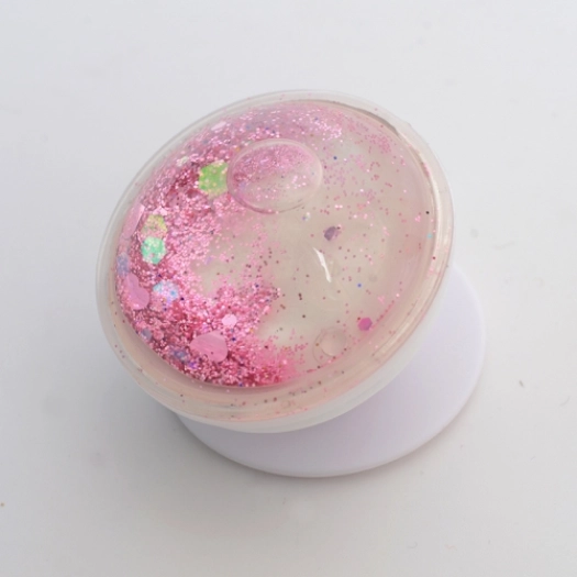 Pop Socket Telefon Tutucu Simli Sıvılı - Pembe