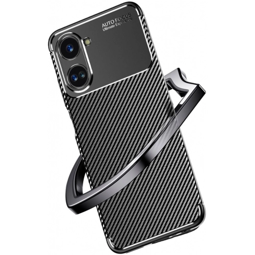 Realme 10 Kılıf Silikon Parmak İzi Bırakmayan Karbon Soft Negro Kapak - Siyah