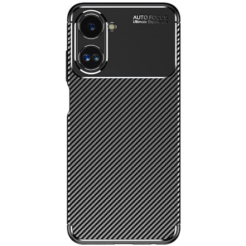 Realme 10 Kılıf Silikon Parmak İzi Bırakmayan Karbon Soft Negro Kapak - Siyah