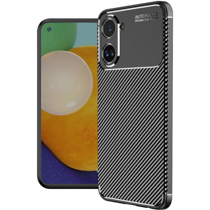 Realme 10 Kılıf Silikon Parmak İzi Bırakmayan Karbon Soft Negro Kapak - Siyah