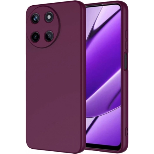 Realme 11 4G Kılıf İçi Kadife Mat Mara Lansman Silikon Kapak  - Koyu Mor